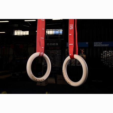 Купить Кольца гимнастические 32 мм красные стропы в Гдове 