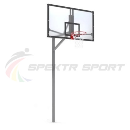 Купить Стойка баскетбольная уличная упрощенная со щитом из оргстекла, кольцом и сеткой SP D 412 в Гдове 